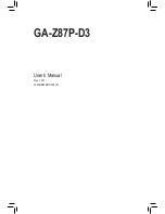 Preview for 1 page of Gigabyte GA-Z87P-D3 User Manual