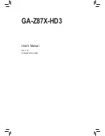 Preview for 1 page of Gigabyte GA-Z87X-HD3 User Manual