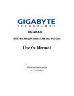 Gigabyte GN-WIAG User Manual preview