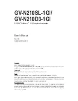 Gigabyte GV-N210D3-1GI User Manual предпросмотр