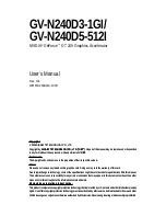 Gigabyte GV-N240D3-1GI User Manual предпросмотр