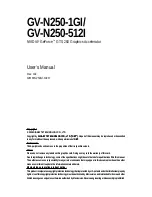 Gigabyte GV-N250-1GI User Manual предпросмотр