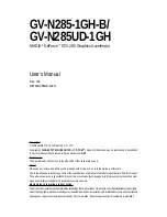 Gigabyte GV-N285-1GH-B User Manual предпросмотр