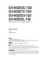 Gigabyte GV-N520D3-1GI User Manual preview