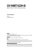 Gigabyte GV-N98T-512H-B User Manual предпросмотр