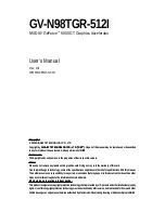 Предварительный просмотр 1 страницы Gigabyte GV-N98TGR-512I User Manual