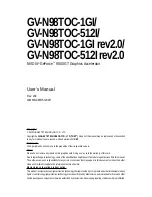 Preview for 1 page of Gigabyte GV-N98TOC-1GI rev2.0 User Manual