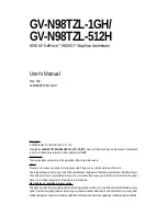 Gigabyte GV-N98TZL-1GH User Manual предпросмотр