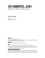 Предварительный просмотр 1 страницы Gigabyte GV-N98XPZL-1GH User Manual