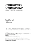 Предварительный просмотр 1 страницы Gigabyte GV-NX66T128D User Manual