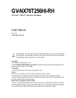 Preview for 3 page of Gigabyte GV-NX76T256HI-RH User Manual