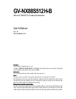 Preview for 1 page of Gigabyte GV-NX88S512H-B User Manual