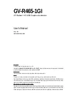 Предварительный просмотр 1 страницы Gigabyte GV-R465-1GI User Manual