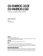 Предварительный просмотр 1 страницы Gigabyte GV-R489OC-1GD User Manual