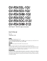 Gigabyte GV-R545D3-1GI User Manual preview