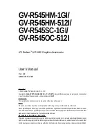 Gigabyte GV-R545HM-1GI User Manual preview