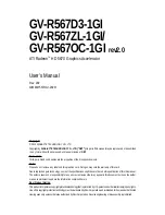 Preview for 1 page of Gigabyte GV-R567D3-1GI User Manual