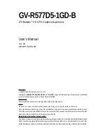 Gigabyte GV-R577D5-1GD-B User Manual preview