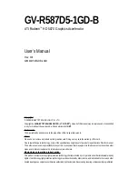 Предварительный просмотр 1 страницы Gigabyte GV-R587D5-1GD-B User Manual