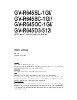 Gigabyte GV-R645D3-512I User Manual предпросмотр