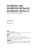 Предварительный просмотр 1 страницы Gigabyte GV-R687OC-1GD User Manual