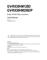 Предварительный просмотр 1 страницы Gigabyte GV-RX30HM128D User Manual