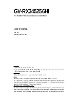 Предварительный просмотр 1 страницы Gigabyte GV-RX345256HI User Manual