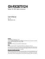 Предварительный просмотр 1 страницы Gigabyte GV-RX387512H User Manual