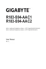 Preview for 1 page of Gigabyte R183-S94-AAC1 User Manual