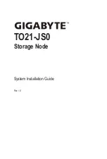 Preview for 1 page of Gigabyte TO21-JS0 System Installation Manual