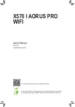 Preview for 1 page of Gigabyte X570 I AORUS PRO WIFI User Manual