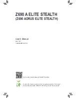 Предварительный просмотр 1 страницы Gigabyte Z690 AORUS ELITE STEALTH User Manual