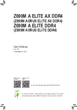 Gigabyte Z690M A ELITE AX DDR4 User Manual preview