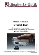 Предварительный просмотр 1 страницы Gigahertz-Optik BTS256-LED Operation Manual