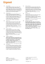 Preview for 2 page of Gigaset SL3501 User Manual And Safeti Precautions