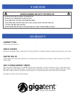 Предварительный просмотр 2 страницы GigaTent AC003 Owner'S Manual