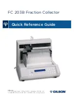 Предварительный просмотр 1 страницы Gilson FC 203B Quick Reference Manual