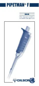 Preview for 1 page of Gilson PIPETMAN F Series Manual