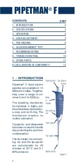 Preview for 2 page of Gilson PIPETMAN F Series Manual