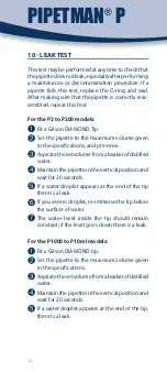 Preview for 12 page of Gilson PIPETMAN P Series User Manual