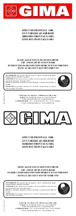 Предварительный просмотр 1 страницы Gima CLAR Use And Maintenance Book