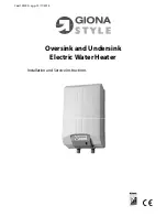 Giona Style 10L 2kW Oversink Installation And Service Instructions Manual preview