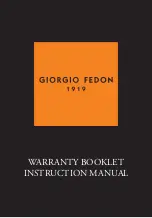 GIORGIO FEDON NH38 Warranty Booklet Instruction Manual preview