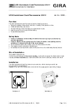 Предварительный просмотр 1 страницы Gira 0096 Instructions For Installation