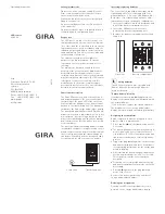 Предварительный просмотр 1 страницы Gira 234902 Operating Instructions