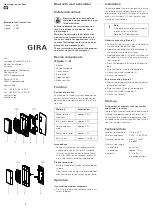 Preview for 1 page of Gira 2461 Series Operating Instructions