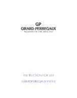 Предварительный просмотр 1 страницы Girard-Perregaux 99193 Instructions For Use