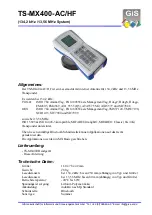 Gis TS-MX400-AC/HF Manual preview