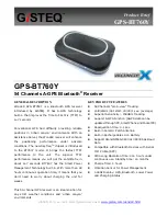 Gisteq wondeX GPS-BT760Y Specifications предпросмотр