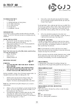 Preview for 1 page of GJD D-TECT 60 Quick Start Manual